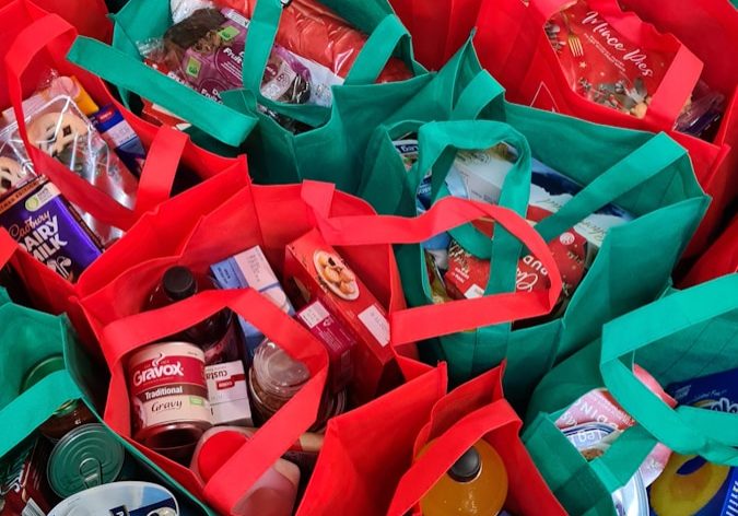 red and green plastic pack